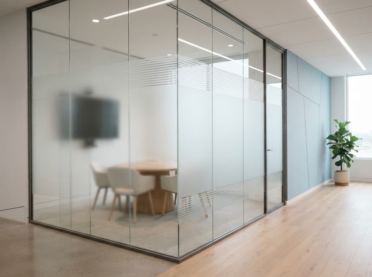 Designed privacy for partitions and interior glass
